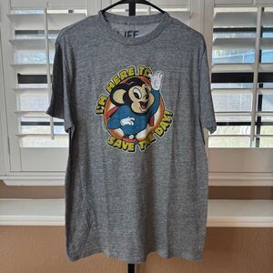 Radio Days Mighty Mouse I’m Here To Save The Day Gray Shirt Size Large Classic